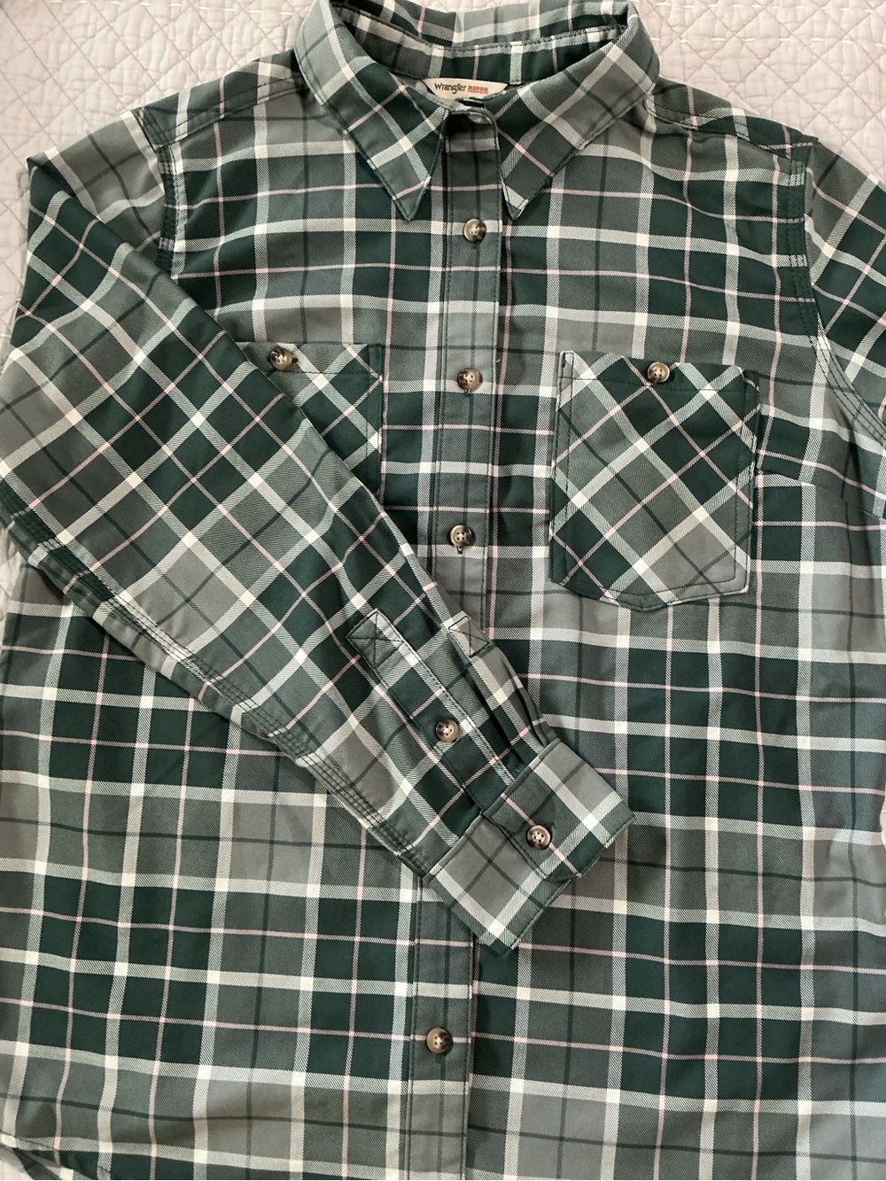 Wrangler RIGGS Workwear Women’s Plaid Button Down Green Size M